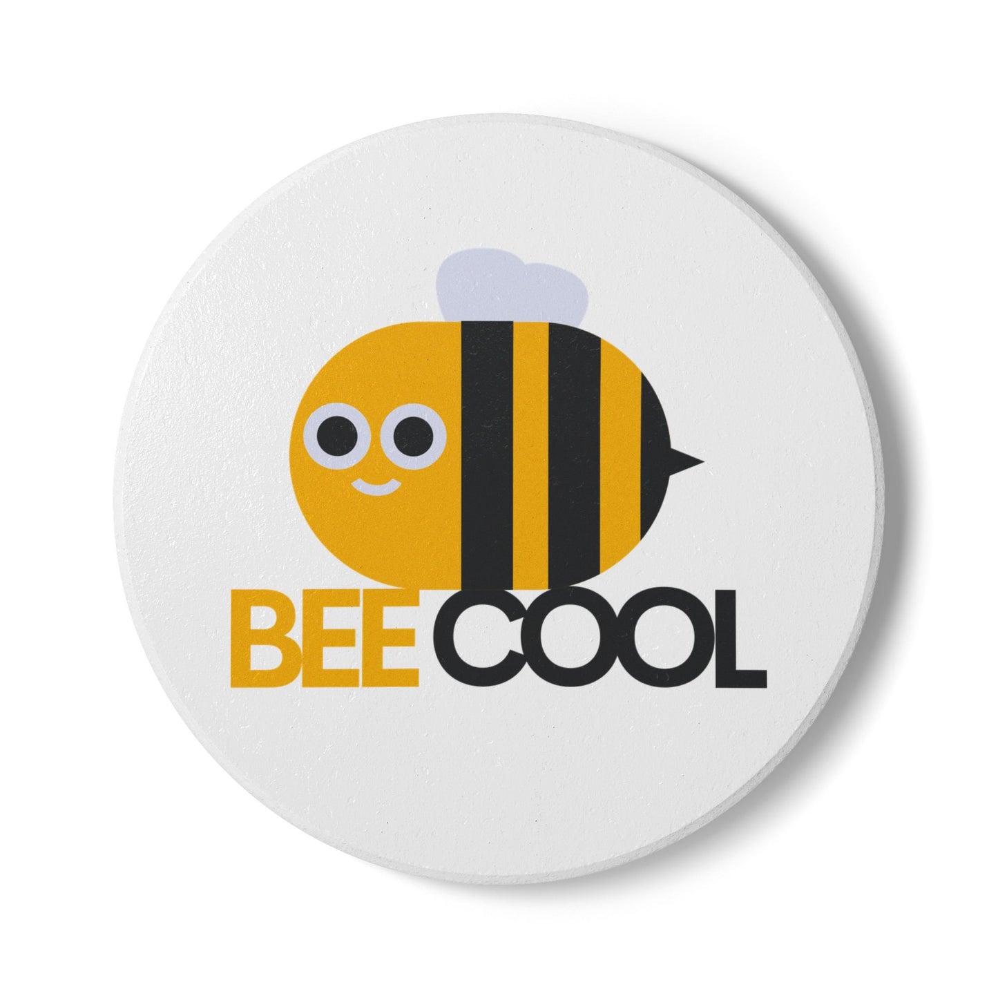 Bee Cool Ceramic Coaster - Cute Bee Design, Fun Drink Coaster for Home Decor, Gift for Bee Lovers, Summer Party Decor, Kitchen Essentials
