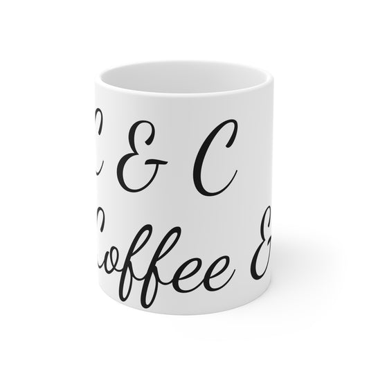 C & C Coffee Mug - 11oz Stylish Ceramic Drinkware for Coffee Lovers
