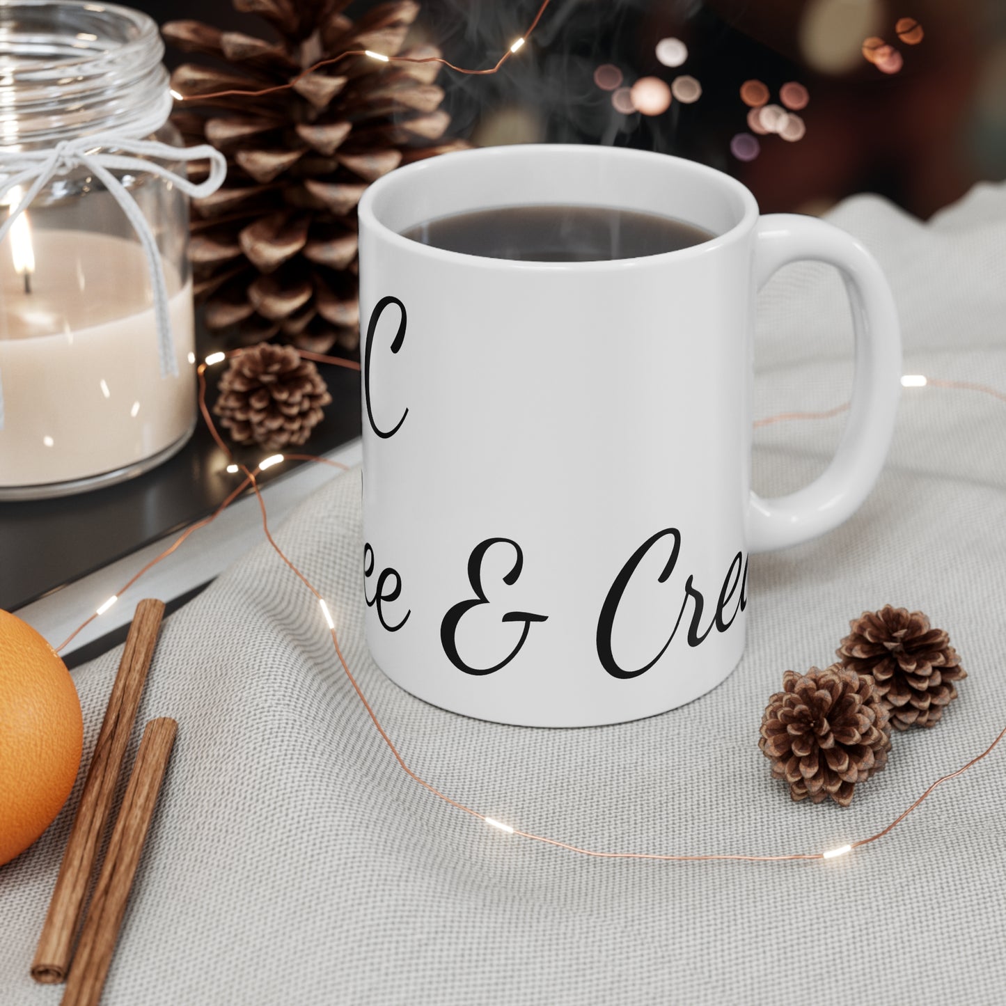 C & C Coffee Mug - 11oz Stylish Ceramic Drinkware for Coffee Lovers